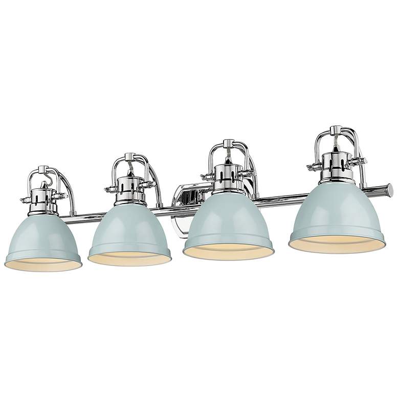 Image 1 Duncan 33 1/2" Wide Chrome with Seafoam 4-Light Bath Light