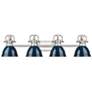 1_Duncan 33 1/2" Wide Pewter and Matte Navy 4-Light Bath Light