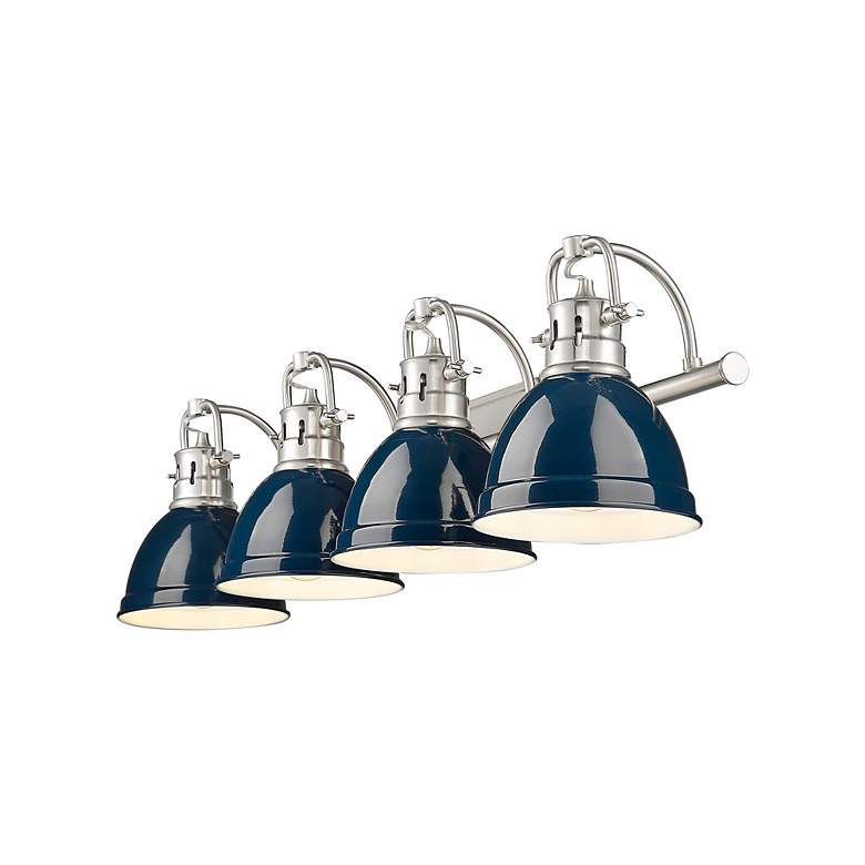 Image 2 Duncan 33 1/2" Wide Pewter and Matte Navy 4-Light Bath Light more views