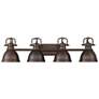 Thumbnail1 of Duncan 33 1/2" Wide Rubbed Bronze 4-Light Bath Light