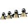 Duncan 33 1/2"W Black 4-Light Bath Light w/ Aged Brass Shade