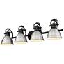 1_Duncan 33 1/2"W Black 4-Light Bath Light with Pewter Shades