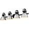 Duncan 33 1/2"W Black 4-Light Bath Light with Pewter Shades
