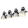 3_Duncan 33 1/2"W Black 4-Light Bath Light with Pewter Shades more views