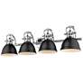 1_Duncan 33 1/2"W Chrome and Matte Black 4-Light Bath Light