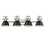 2_Duncan 33 1/2"W Chrome and Matte Black 4-Light Bath Light more views