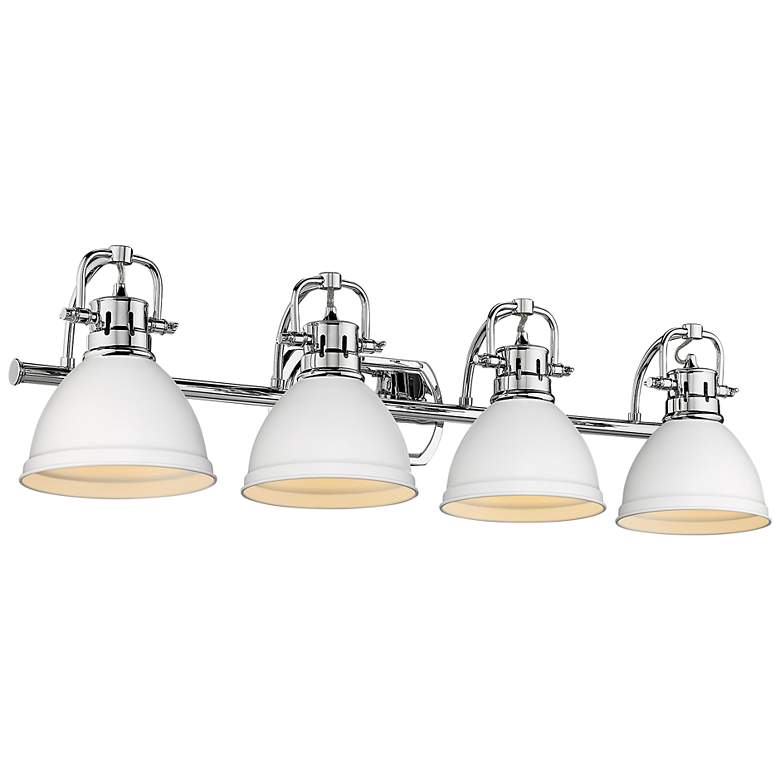 Image 1 Duncan 33 1/2"W Chrome and Matte White 4-Light Bath Light