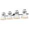 Duncan 33 1/2"W Chrome and Matte White 4-Light Bath Light