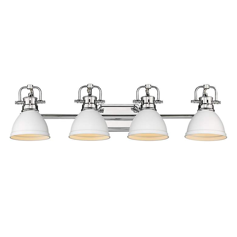 Image 2 Duncan 33 1/2"W Chrome and Matte White 4-Light Bath Light more views