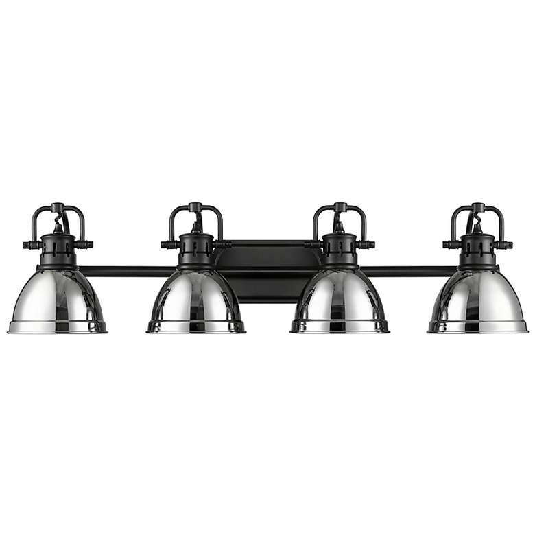 Image 1 Duncan 33 1/2"W Matte Black and Chrome 4-Light Bath Light