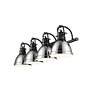 2_Duncan 33 1/2"W Matte Black and Chrome 4-Light Bath Light more views
