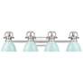 1_Duncan 33 1/2"W Pewter 4-Light Bath Light with Seafoam Shade