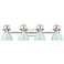 Duncan 33 1/2"W Pewter 4-Light Bath Light with Seafoam Shade