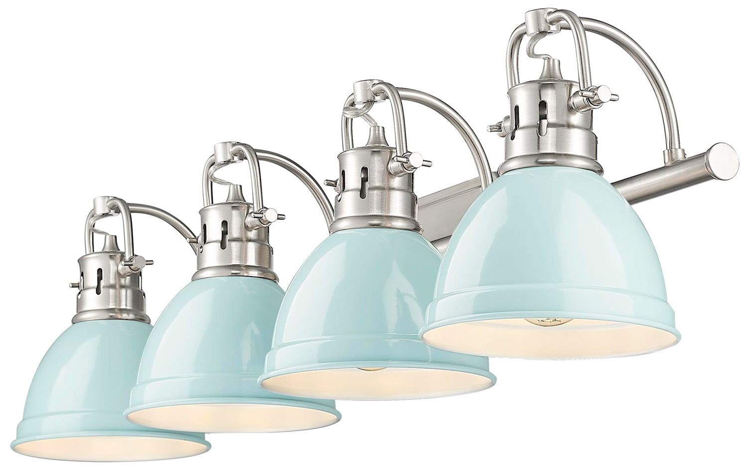 Image 2 Duncan 33 1/2"W Pewter 4-Light Bath Light with Seafoam Shade more views
