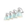 2_Duncan 33 1/2"W Pewter 4-Light Bath Light with Seafoam Shade more views
