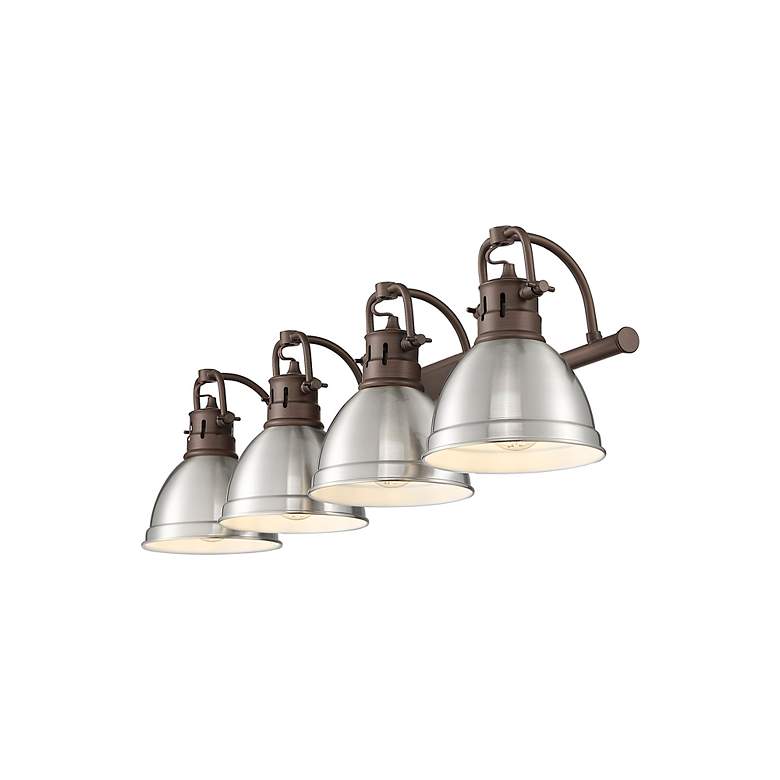 Image 2 Duncan 33 1/2"W Rubbed Bronze and Pewter 4-Light Bath Light more views