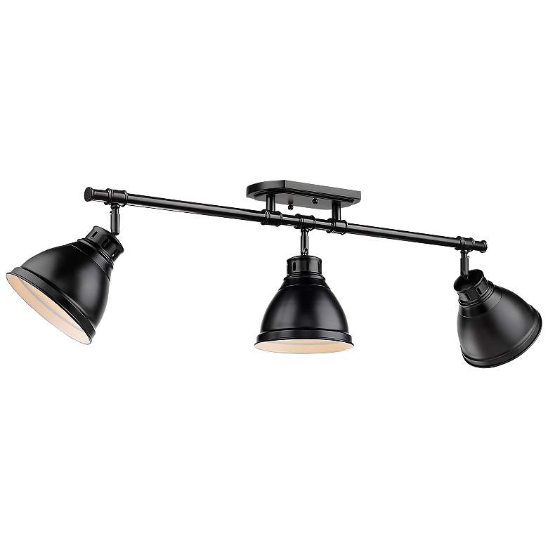 Image 1 Duncan 35 3/8" Wide Matte Black 3-Light Ceiling Light