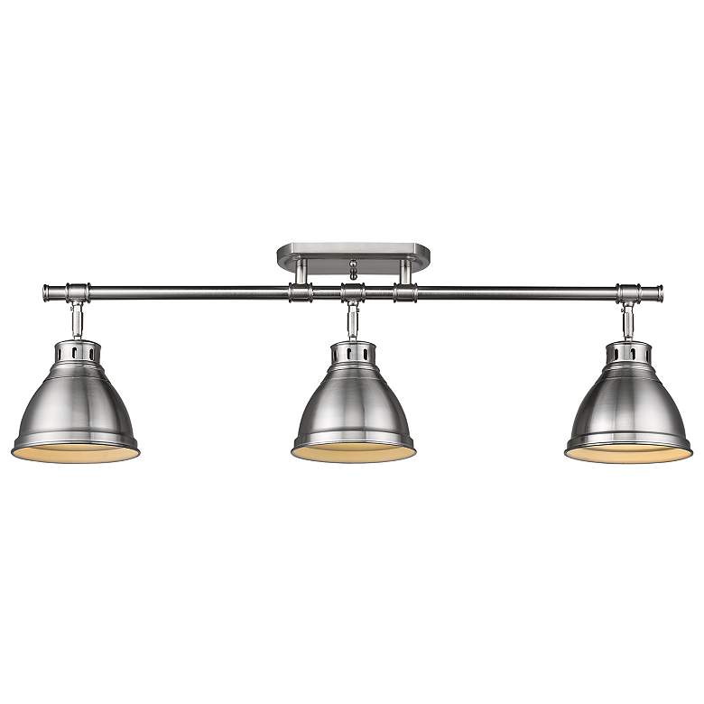 Image 4 Duncan 35 3/8" Wide Pewter 3-Light Semi-Flush With Pewter Shades more views
