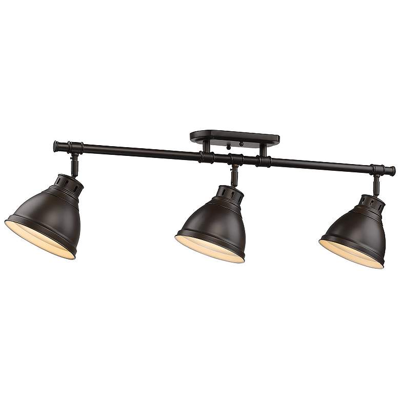 Image 1 Duncan 35 3/8" Wide Rubbed Bronze 3-Light Semi-Flush With Rubbed Bronz