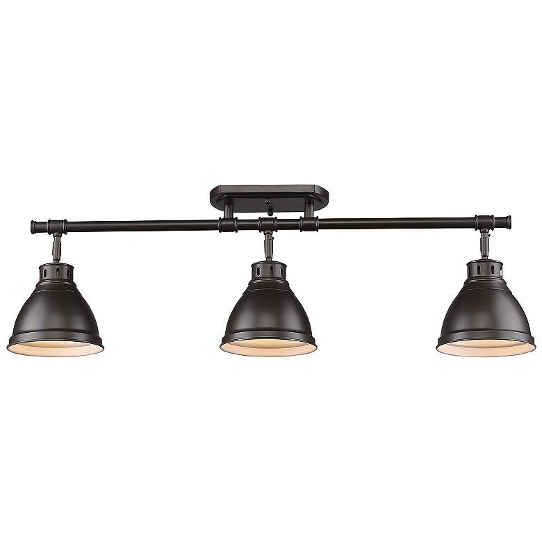 Image 3 Duncan 35 3/8" Wide Rubbed Bronze 3-Light Semi-Flush With Rubbed Bronz more views