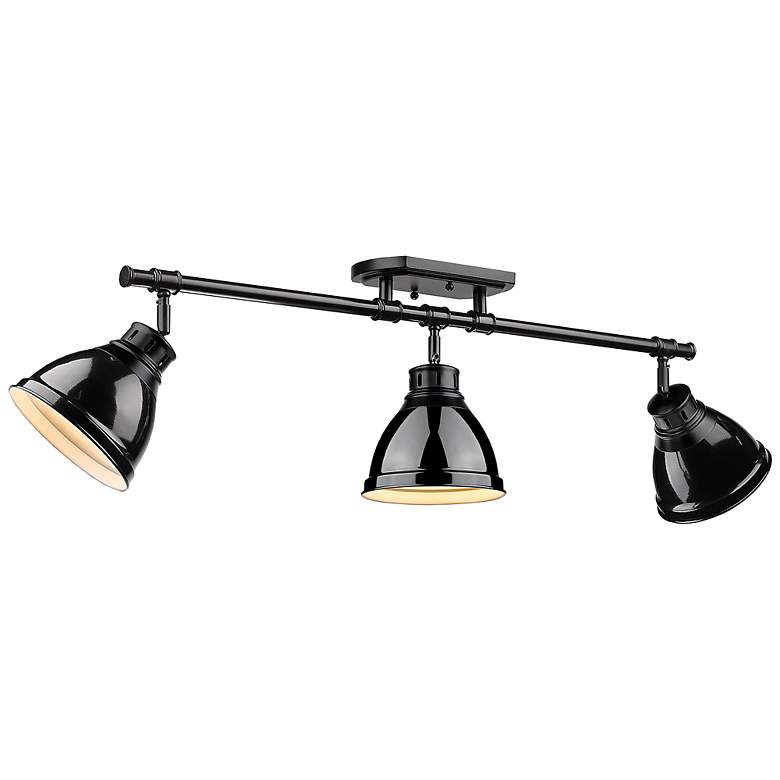 Image 1 Duncan 35 1/2" Wide Matte Black 3-Light Ceiling Light