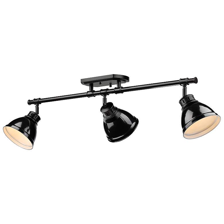 Image 3 Duncan 35 1/2" Wide Matte Black 3-Light Ceiling Light more views