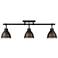 Duncan 35 1/4" Wide Matte Black and Rubbed Bronze 3-Light Track Light