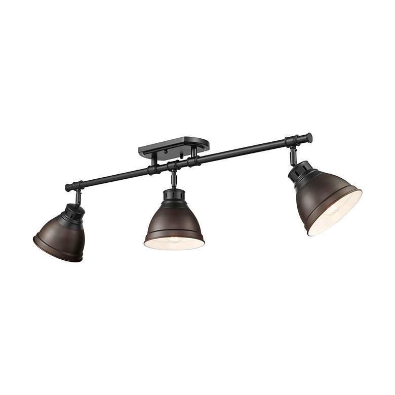 Image 2 Duncan 35 1/4" Wide Matte Black and Rubbed Bronze 3-Light Track Light more views