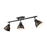 2_Duncan 35 1/4" Wide Matte Black and Rubbed Bronze 3-Light Track Light more views