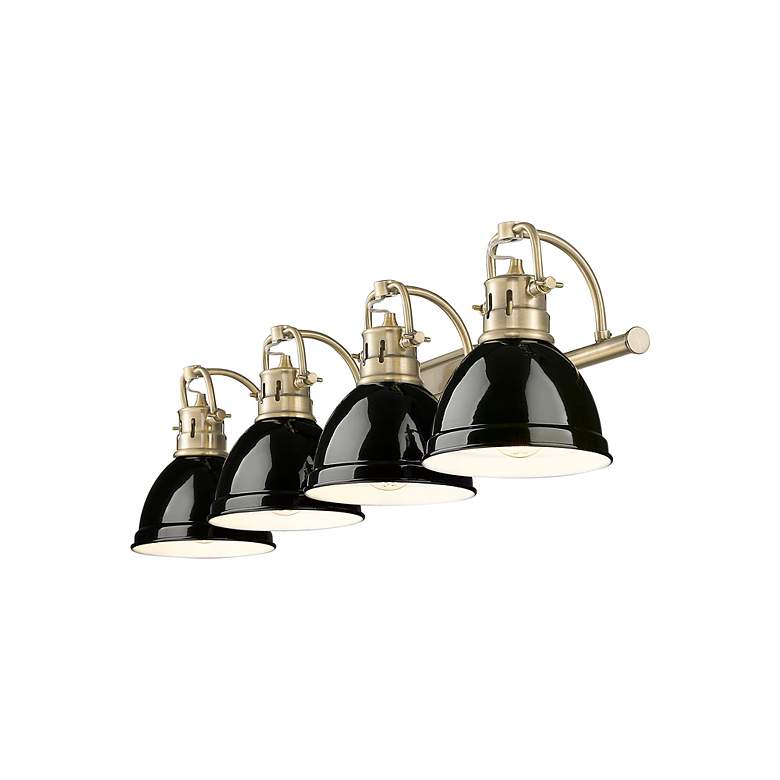 Image 2 Duncan 4-Light Bath Vanity in Aged Brass with Black more views