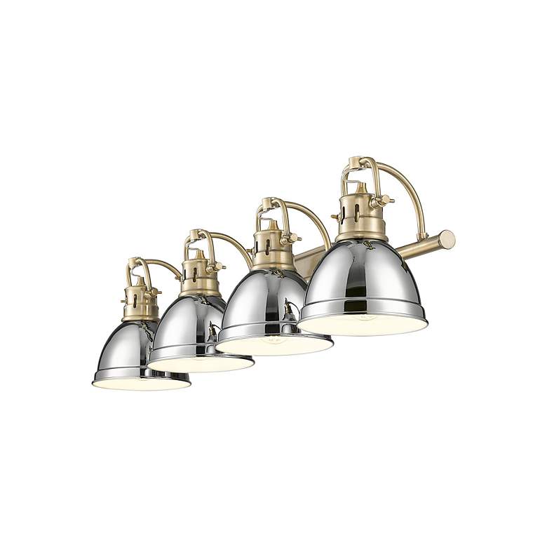 Image 2 Duncan 4-Light Bath Vanity in Aged Brass with Chrome more views