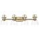 Duncan 4-Light Bath Vanity in Aged Brass with Clear Glass
