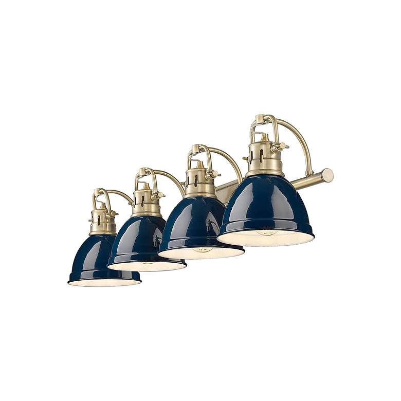 Image 2 Duncan 4-Light Bath Vanity in Aged Brass with Matte Navy more views