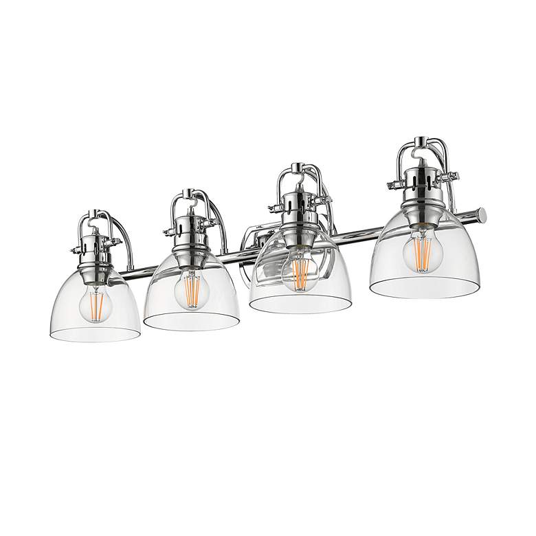 Image 4 Duncan 4-Light Bath Vanity in Chrome with Clear Glass more views