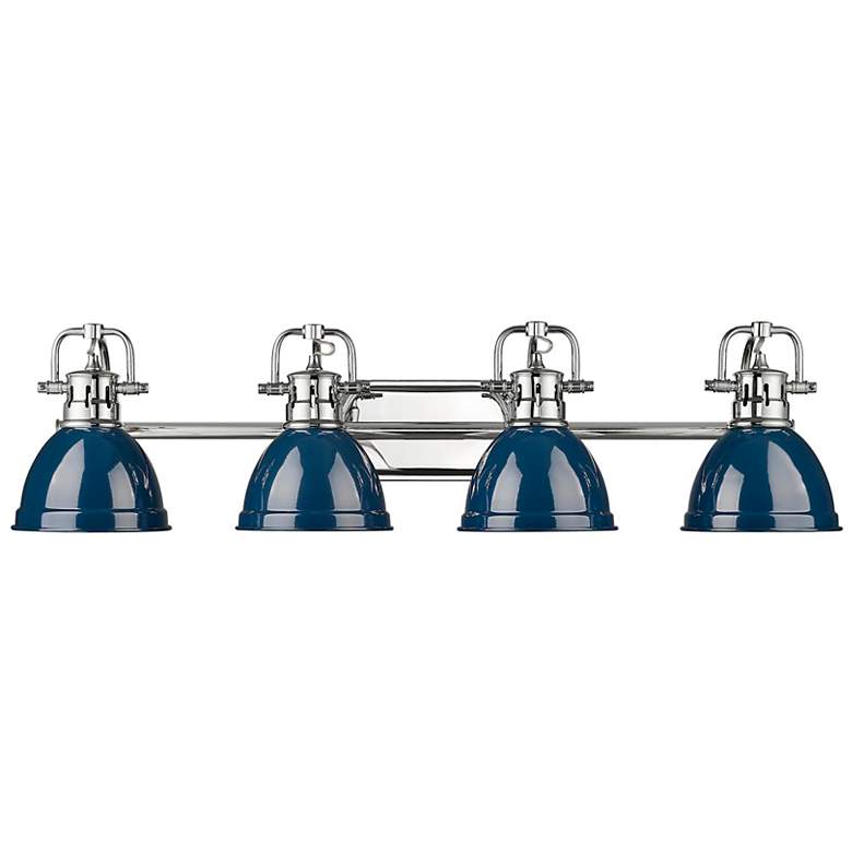 Image 1 Duncan 4-Light Bath Vanity in Chrome with Matte Navy