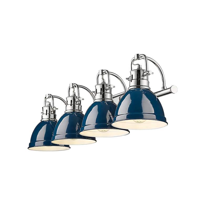 Image 2 Duncan 4-Light Bath Vanity in Chrome with Matte Navy more views