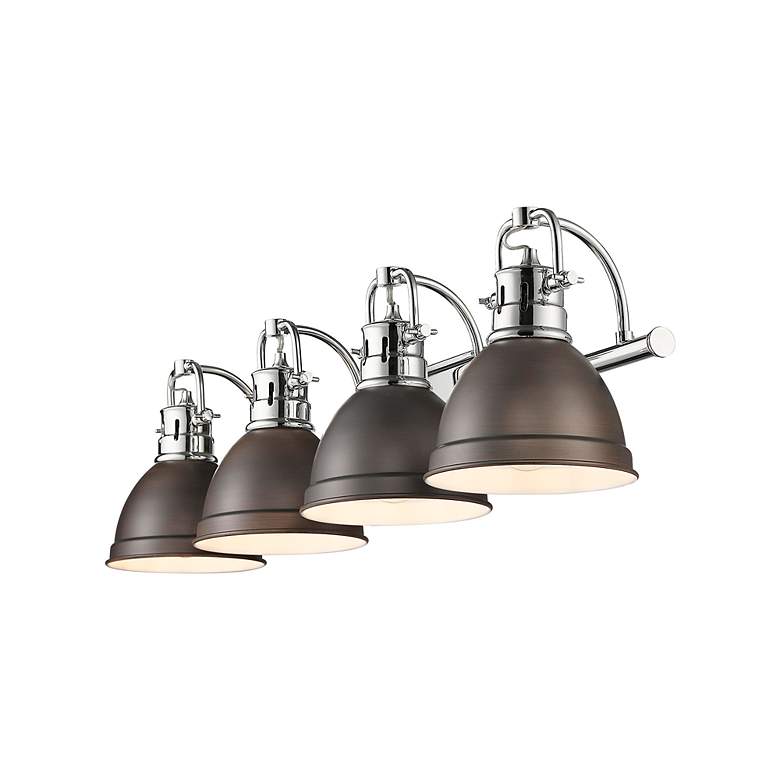 Image 2 Duncan 4-Light Bath Vanity in Chrome with Rubbed Bronze more views