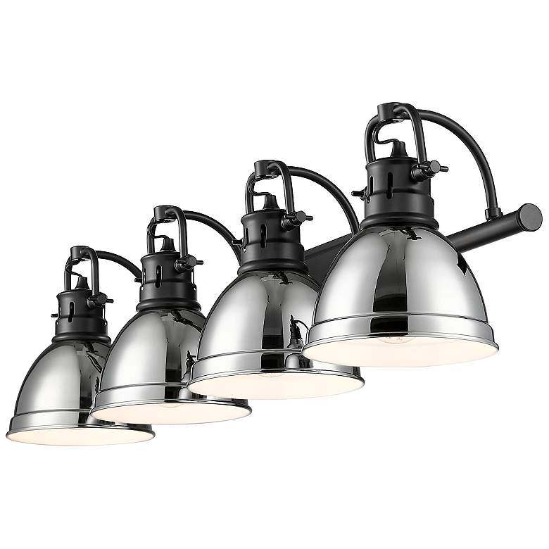 Image 2 Duncan 4-Light Bath Vanity in Matte Black with Chrome more views