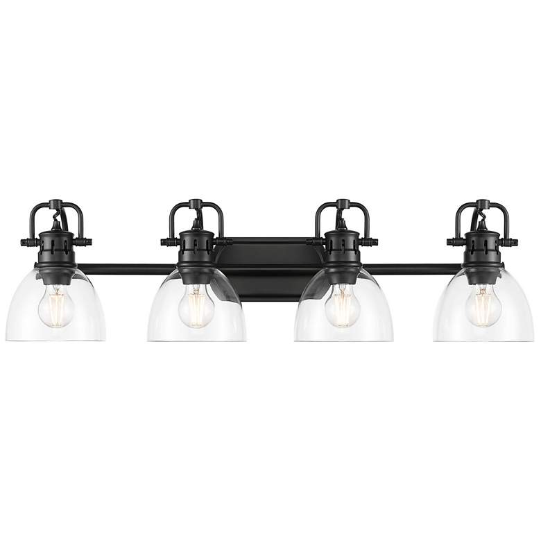 Image 1 Duncan 4-Light Bath Vanity in Matte Black with Clear Glass