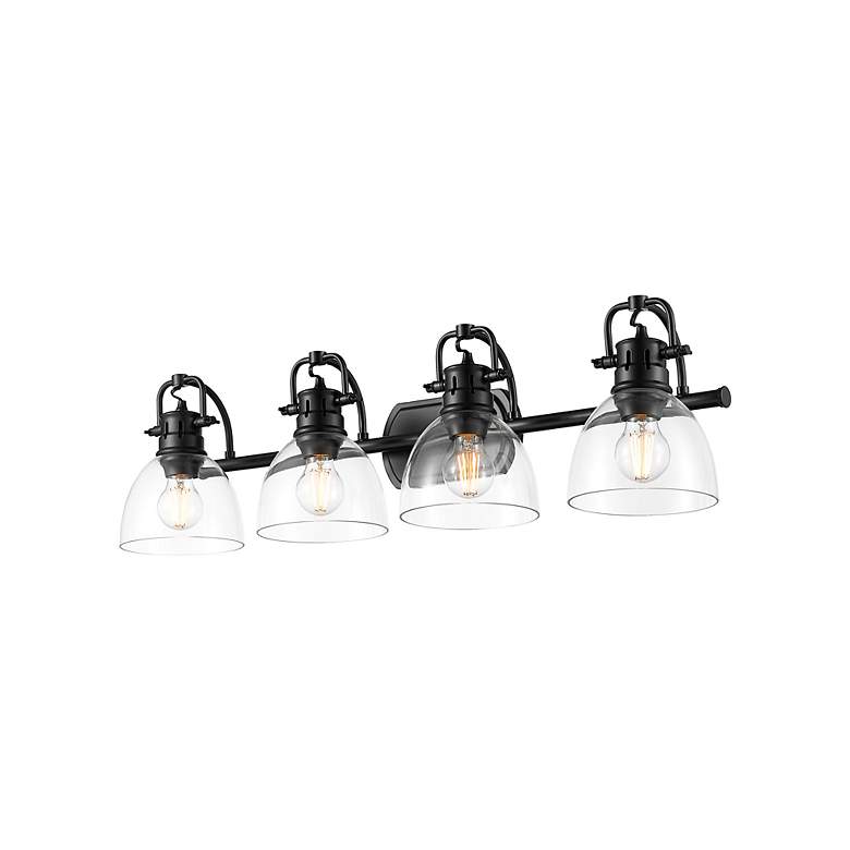 Image 3 Duncan 4-Light Bath Vanity in Matte Black with Clear Glass more views