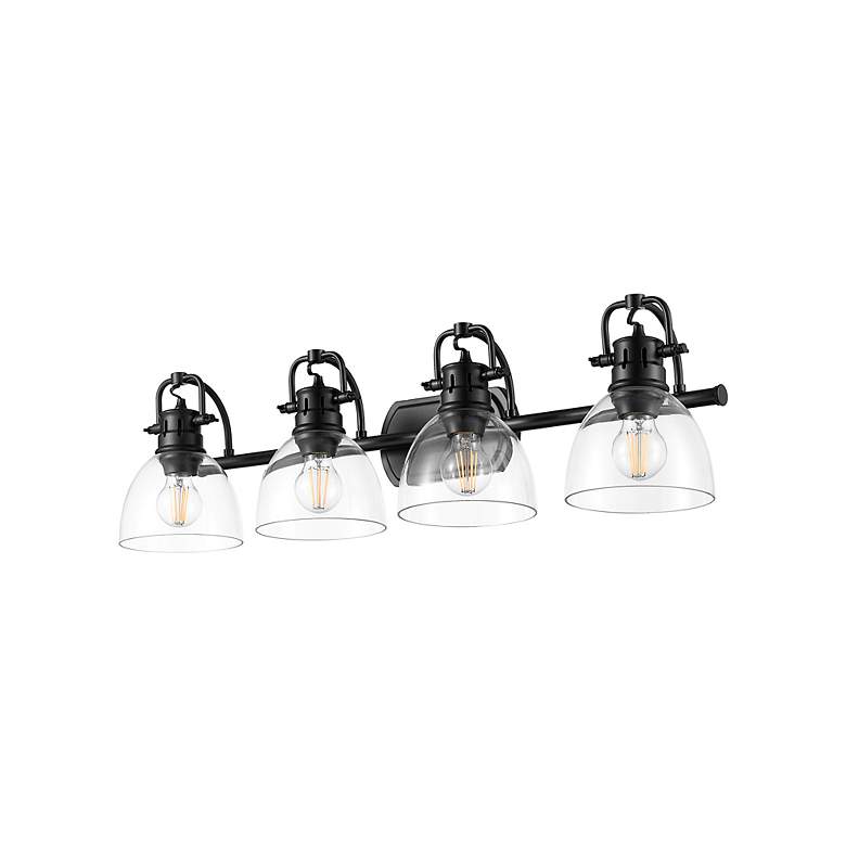Image 4 Duncan 4-Light Bath Vanity in Matte Black with Clear Glass more views