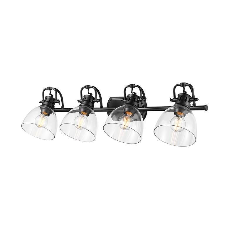Image 5 Duncan 4-Light Bath Vanity in Matte Black with Clear Glass more views