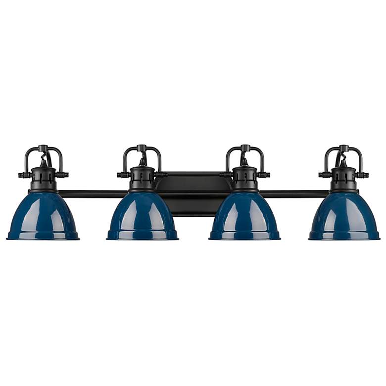 Image 1 Duncan 4-Light Bath Vanity in Matte Black with Matte Navy