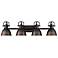 Duncan 4-Light Bath Vanity in Matte Black with Rubbed Bronze