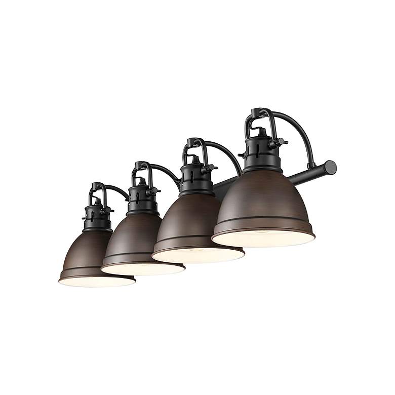 Image 2 Duncan 4-Light Bath Vanity in Matte Black with Rubbed Bronze more views