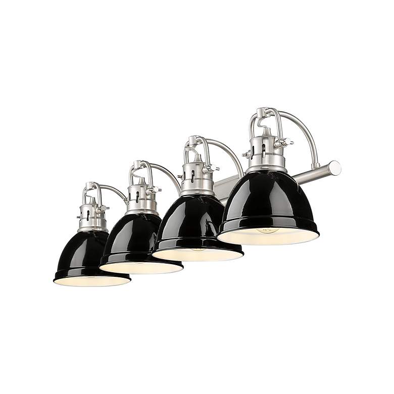 Image 2 Duncan 4-Light Bath Vanity in Pewter with Black more views