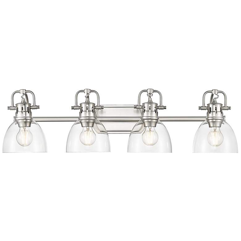 Image 1 Duncan 4-Light Bath Vanity in Pewter with Clear Glass