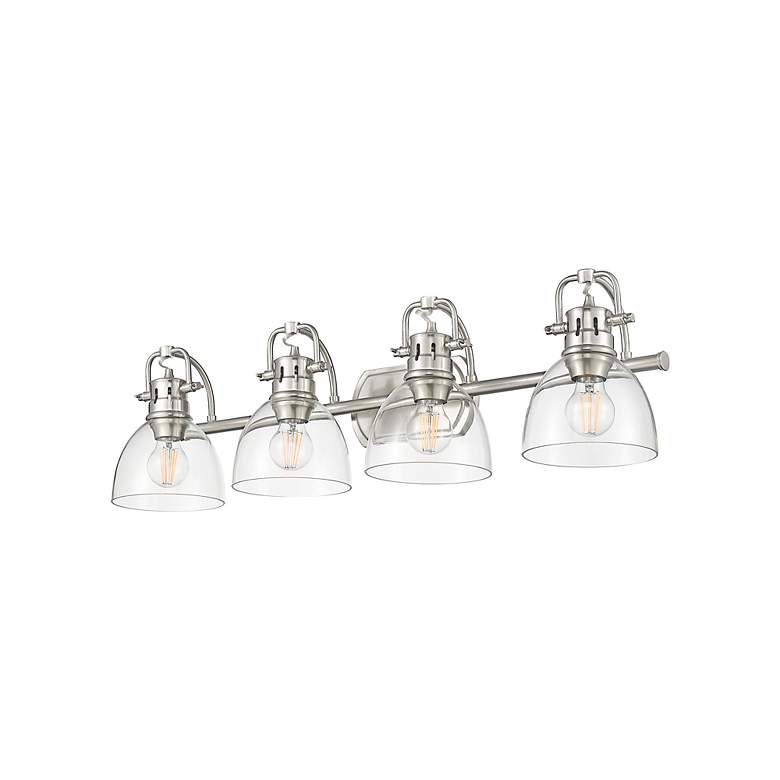 Image 4 Duncan 4-Light Bath Vanity in Pewter with Clear Glass more views