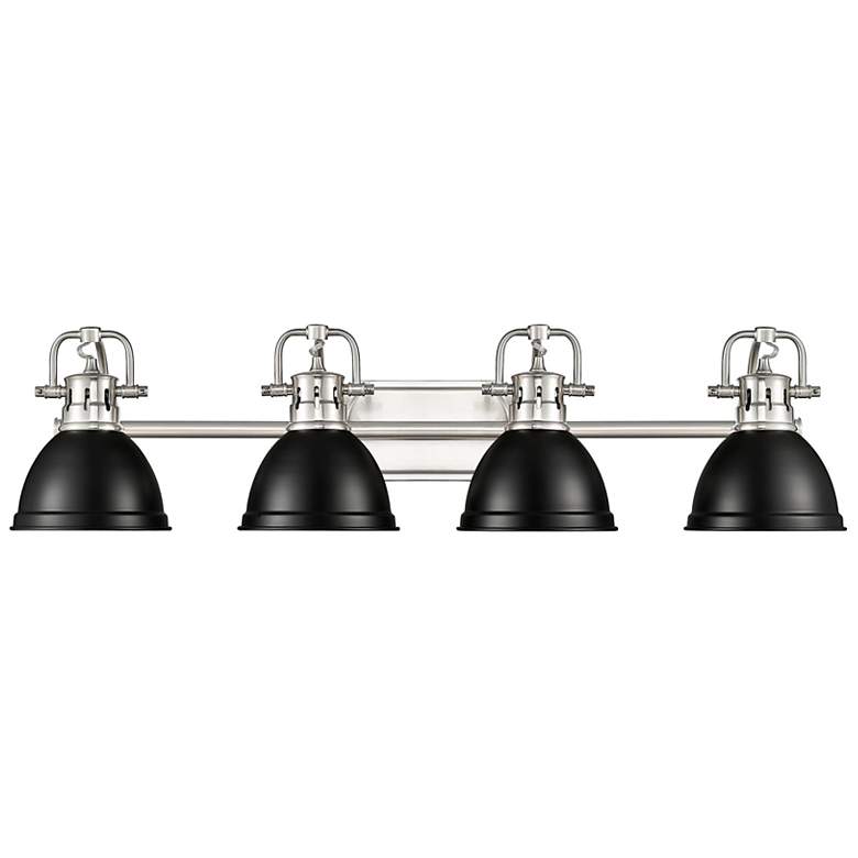 Image 1 Duncan 4-Light Bath Vanity in Pewter with Matte Black