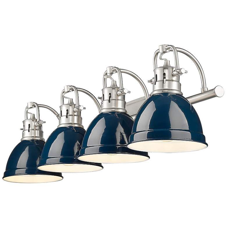 Image 2 Duncan 4-Light Bath Vanity in Pewter with Matte Navy more views